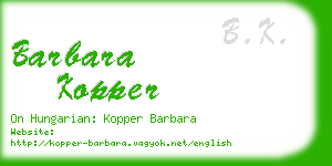 barbara kopper business card